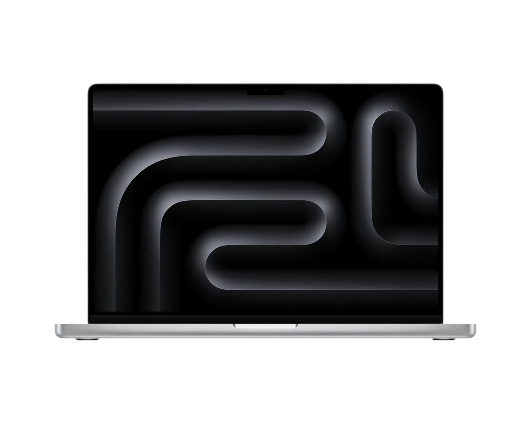 MacBook Pro 16 серебристый — вид сверху и сбоку
